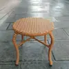Taburete étnico Dai de Dehong, Yunnan, taburete de madera con patas tejidas de ratán, taburete redondo, taburete tejido de ratán hecho a mano, otros, otros, ruedas, sala de estar