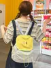 Mochila 3D Linda de Chica con Bloques de Color Estilo Japonés para Estudiantes Universitarios, Bolso Versátil de Gran Capacidad con Frutas de Moda Guayaba Manzana