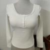 Ropa interior térmica sin almohadilla para el pecho para mujer, venta al por mayor de fábrica, de invierno, de algodón grueso con hilo, cómoda, para uso exterior, camisa elástica adelgazante