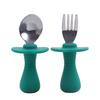 Set de Plato de Cena de Silicona de Venta Caliente Transfronterizo Tazón para Comida de Bebé Tenedor Cuchara Babero Set de Vajilla para Niños