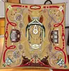 Estilo Europeo Carruaje Fubao Seda 90 Bufanda Cuadrada Grande Seda Sarga 14 Mm Dobladillo a Mano Chal de Gama Alta Bufanda de Seda Pintura Regalo