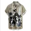 Exportação Transfronteiriça Camisas Havaianas Masculinas Moda Estampa 3D Impressão Digital Manga Curta Tops Atacado Estilo Tropical