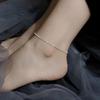 2025 nueva exquisita tobillera de plata con diamantes brillantes para mujer diseño de nicho Ins tobillera con sentido de alta gama joyería para el pie de moda de verano