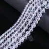 Cristal Blanco Natural Cuentas Sueltas Cuentas Redondas Facetadas DIY Pulsera Facetada Accesorios Semi-Terminados Cuentas para Joyería Pulsera Joyería