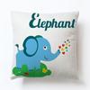 Funda de almohada de lino con animal de dibujos animados lindo elefante suministro de fabricantes de plataforma transfronteriza funda de cojín para coche sofá