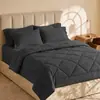 Juego de ropa de cama de cuatro piezas de color sólido cepillado en stock transfronterizo de Amazon, juego de ropa de cama de cuatro piezas de lujo ligero y alta gama
