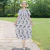 Vestido de Algodão e Seda Estilo 2026 para Mulheres de Meia-Idade e Idosas, Roupa de Verão da Moda, Vestido Floral Plus Size para Mães