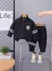 Traje de otoño para niño 2024 nuevo abrigo de primavera y otoño para niños bebé estilo extranjero manga larga conjunto de dos piezas una generación de cabello