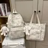 Mochila Transfronteriza Nueva de Aspecto Moderno con Estampado de Mariposas Gran Capacidad Tela de Nylon Resistente al Desgaste Mochila Escolar para Estudiantes de Secundaria