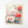 Lenço de Seda Estampado Elegante Retro Primavera e Verão Lenço Grande Longo Xale de Viagem de Alta Qualidade Proteção Solar Lenço para Mulheres Lenço de Cabeça