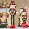 Adornos de Muñeca Retráctil Navideña Transfronterizos Regalos de Navidad Decoraciones de Muñeco de Pie a Cuadros Retro Hombre Viejo Muñeco de Nieve