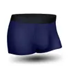Roupa Íntima Masculina de Seda Gelada, Personalizada, Juvenil, Moderna, Verão, Boxer Briefs, Ultrafina, Sem Costura, Respirável, Antibacteriana, Roupa Íntima com Barra Lisa