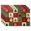 Amazon Manteles Navideños Muñeco de Nieve Árbol de Navidad Manteles Decoración de Mesa de Comedor Occidental Manteles Aislantes Fiesta Navideña