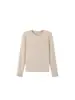 Mezcla de lana de lujo ligero, capa base simple y versátil para el trabajo, top liso de color sólido casual para usar en capas o solo