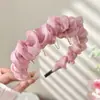 2025 Nueva Horquilla Celebridad de Internet Coreana Diadema de Encaje Crema para Mujer con Corona Alta y Diadema Ancha Antideslizante Accesorio para el Cabello