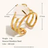 Anillo Abierto Transfronterizo Europeo y Americano de Acero Inoxidable Chapado en Oro de 18 Quilates, Moderno, Elegante, de Gama Alta, Joyería de Lujo Ligero para Mujeres