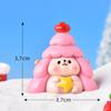 Dibujo animado navideño animal cerdo muñeco de nieve árbol de Navidad pato adorable micropaisaje árbol de Navidad adornos de nieve accesorios de bola de cristal