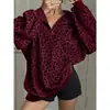 Sudadera Suelta con Cuello Camisero con Estampado de Leopardo para Mujer, Nueva Colección Otoño/Invierno 2026, Europea y Americana, Transfronteriza, Amazon