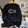 Sudadera con capucha y cuello redondo negro Xiaoyu para mujer 2025 Nueva Popular Otoño e Invierno Coreana Holgada Superior Chaqueta Fina