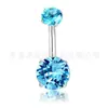 Piercing de Ombligo de Titanio F136 con Piedra de Circonita 5A, Anillo de Ombligo de Cuatro Garras Doble, Joyería para Piercing Corporal de Aleación de Titanio G23