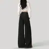 Jeans de Pierna Ancha Negros y Dorados para Mujer Otoño 2026 Modernos Versátiles Nuevos Sueltos Caídos Rectos Pequeños
