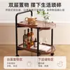Mesa Lateral, Mesa de Café Pequeña, Mesa Móvil para Esquina de Sofá de Sala de Estar, Polea de Doble Capa, Mini Mesa de Té, Mesa de Noche Sencilla para Dormitorio