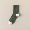 Meias Lisas de Outono e Inverno para Homens, Meias Sociais de Cano Médio, Simples de Fio Duplo Espessadas de Algodão Respiráveis Absorventes de Suor