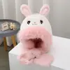 Gorro con Bufanda Integrada de Dibujos Animados para Niños, Protección para los Oídos, para Niños y Niñas, Felpa Gruesa Caliente, Cortavientos, Peluche, Gorro para Bebé
