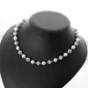 Joias Europeias e Americanas Mais Vendidas Colar Curto para Meninas Melhor Amiga Corrente de Clavícula com Pérolas Artificiais de Luxo Leve Corrente de Contas para Clavícula Colar Atacado