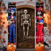 Luces Led de Halloween Transfronterizas Nuevas Parejas Brillantes Decoración de Atmósfera de Terror Calabaza Cortina de Puerta Pancarta Fábrica