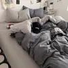 Recomendação Popular de Valor, Conjunto de Lençóis para Cama de Hotel de Quatro Peças, Capa de Edredom para Cama de Dormitório de Estudante e Pousada, Processo Lavado e Escovado