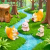 Miniaturas Fofas de Esquilos para Micro-Paisagens, Decorações de Jardim DIY, Acessórios para Pendurar, Enfeites Ecológicos para Garrafas