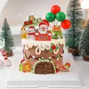 Decoração de Bolo de Natal Feliz 2025 Papai Noel Sino Boneco de Neve Homem de Gengibre Decoração para Assar Plug-In