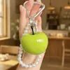 Llavero de Manzana de Resina con Cuentas Colgante Creativo de Fruta Estilo Miu Cadena para Colgar en Coche Bolsas Pulsera de Perlas Teléfono Móvil