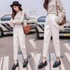 3 cores Lotte fábrica direta 2023 outono e inverno novo rabanete feminino de lã harém calças nove calças casuais soltas