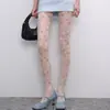 Medias Blancas con Estrellas Azules Estilo Y2K Medias de Red para Otoño e Invierno, Medias de Malla de Capa de Moda para Mujer