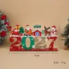 Transfronterizo 2027 Adornos de Artesanía en Madera Decoraciones para Árbol de Navidad Fiesta Festiva Decoraciones de Atmósfera Navideña