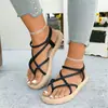 Otoño 2026 Nuevo Sandalias Romanas Tejidas con Cuerda de Cáñamo Europeas y Americanas de Comercio Exterior Zapatos Planos de Playa para Mujer
