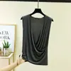 Camiseta sin mangas de modal con cuello en V cruzado para mujer 2026 Verano Delgada sin mangas Camiseta interior Versátil Blusa Top