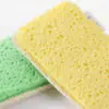Cepillo Limpiador de Cubiertos para Lavar Platos de Cocina Limpieza Desengrasado Estropajo de Luffa Almohadilla Limpiadora de Pulpa de Madera Esponja Bloque Paño de Cocina