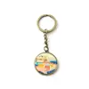 Chaveiro de Metal com Adesivo Epóxi Dupla Face Chaveiro Redondo Universal Personalizado Chaveiro Pintado da Escola Personalização