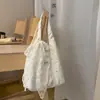 Bolsas de lona atacado para mulheres, estampa de bolinhas, estilo coreano, frescas e simples, adequadas para estudantes, para ir ao trabalho, bolsa de ombro, bolsa tote artística