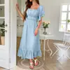 Vestido Largo Casual de Manga Corta para Vacaciones Europeo y Americano Diyun Transfronterizo Ropa para Mujer Verano 2025 Estación Independiente de Amazon
