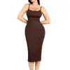Vestido de yoga seamless de una pieza más vendido transfronterizo europeo y americano, falda moldeadora, vestido ajustado reductor de cintura y vestido de cuello halter