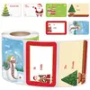 Rolo A250 de adesivos retangulares Feliz Natal, adesivos para decoração de presentes de Natal, etiquetas autoadesivas
