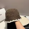 Sombrero de Pescador Tejido a Crochet Hecho a Mano con Bloques de Color para Mujer en Otoño e Invierno Sin Maquillaje, Sombrero de Cubo Cálido que Muestra la Cara, Pequeño Sombrero de Cuenca Casual de Lana