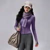 Chamarra de Yoga Otoño e Invierno para Mujer Ajustada con Cuello Alto y Cremallera Top Versátil Ajustado Ropa Exterior Ropa de Fitness Chamarra Deportiva