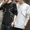 Camiseta de manga larga para hombre, nueva colección primavera/otoño 2026, capa base elástica, top de cuello redondo, versátil y moderno