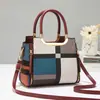Comercio Exterior Transfronterizo Bolsos de Mujer Más Vendidos 2025 Nuevos Bolsos de Mano de Cuadros de Color Contrastante Bolsos de Hombro Cruzados Versátiles Exquisitos Estilo Caliente