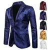 Comercio Exterior Primavera y Otoño Estilo Corte Masculino Traje con Patrón Oscuro de Anacardo Moda Chaqueta de Traje para Hombre de Botón Único Ajuste Delgado